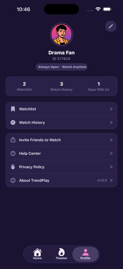 Profile and watchlist